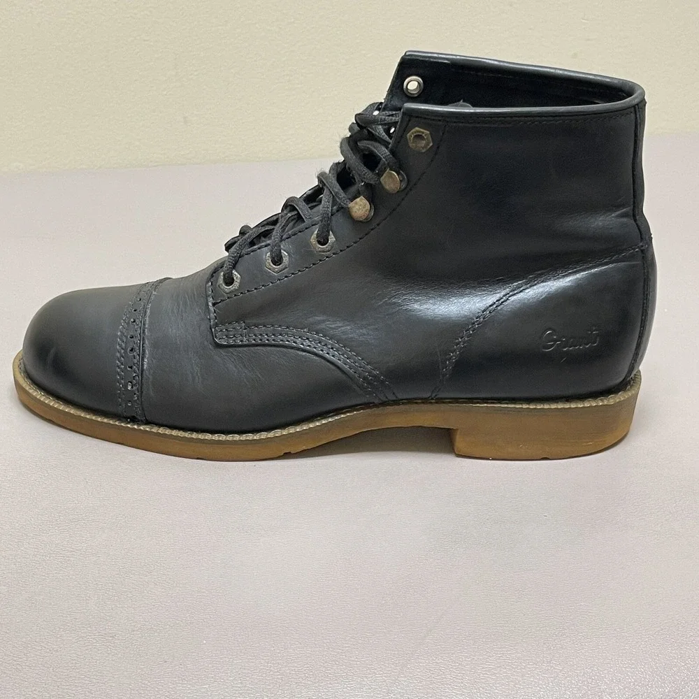 Giant Georgia Dress Boots‎ Men 10.5 W Black Leather Cap Toe Chukka Shoes Lace Up